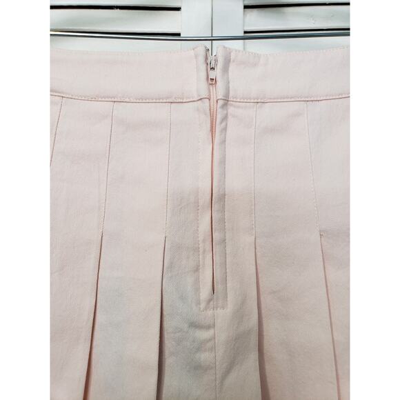 Le Lis Mini Skirt Women's Size Small Light Pink Pleated Canvas Back Zip A-Line - Picture 5 of 11